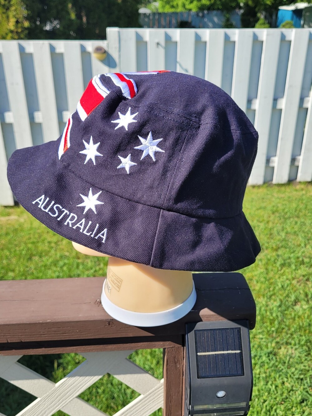 NWT Australia Embroidered Bucket Hat - Navy with White & Red Accents